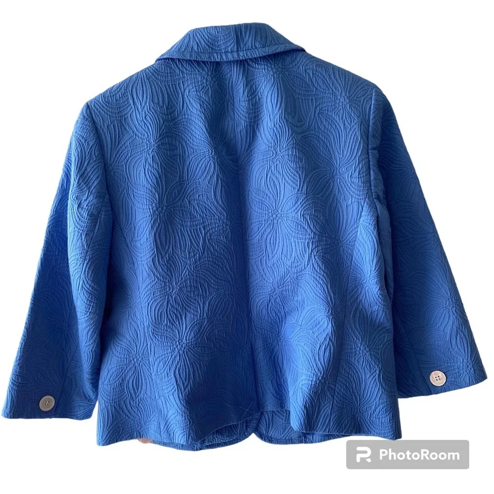 NWT Talbots blazer Blue one button. SZ 12P - Picture 3 of 14